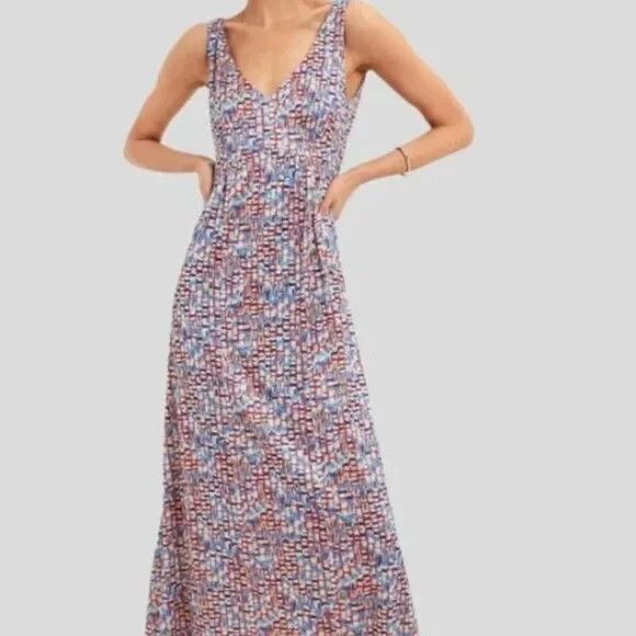 Tuckernuck NEW Natasha Mosaic Maxi Dress Sleeveless Silky Elegant Size Large - Picture 1 of 8